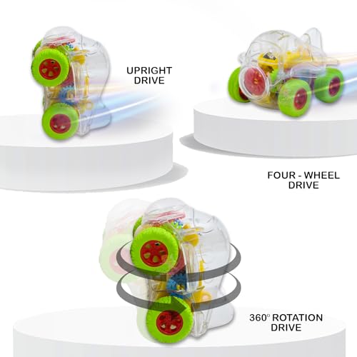 Image of WISHKEY Plastic Gear Airplane Toy for Kids, Push and Go Toy Airplane with Lights, Friction Powered Vehicle Toy for Kids, Unique Gear Design, Multicolor, 3+ Years (Pack of 1)