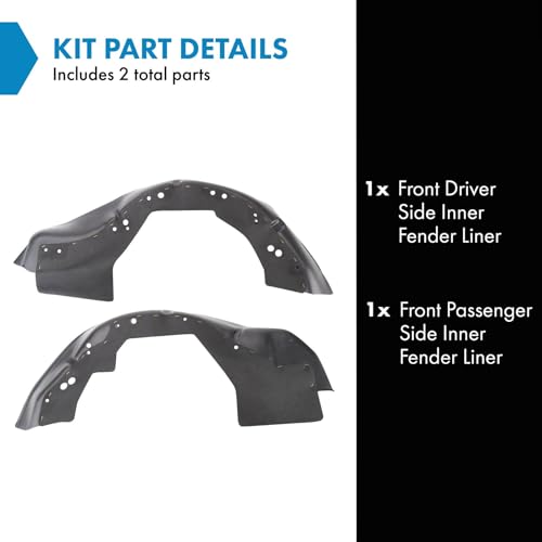 Image of TRQ Front Inner Fender Liner Set Compatible with 2004-2008 Chevrolet Colorado GM1248164 GM1249164