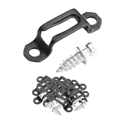 Image of 100x Invisible Connector Screw Fasteners, Hidden Connectors, Steel Furniture Concealed Connector with Screws for Home Kitchen, Black, Half