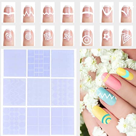 Coslifestore Pack of 25 French Manicure Nail Art Stickers 4