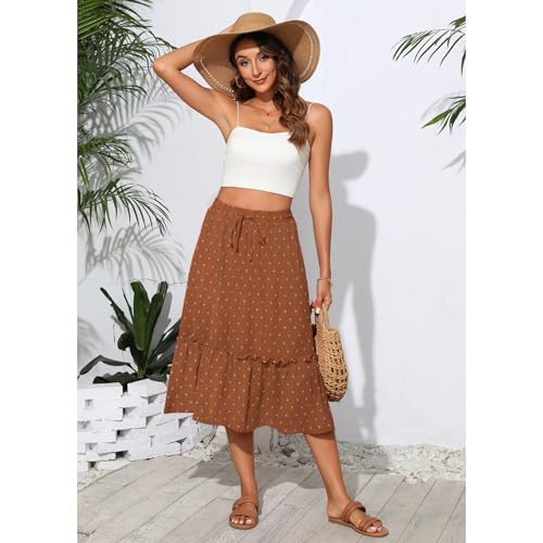 Image of Witsmile High Waist Tiered Skirts for Women Flowy Skirts for Women Long Length with Pockets 2026 Fashion Trendy