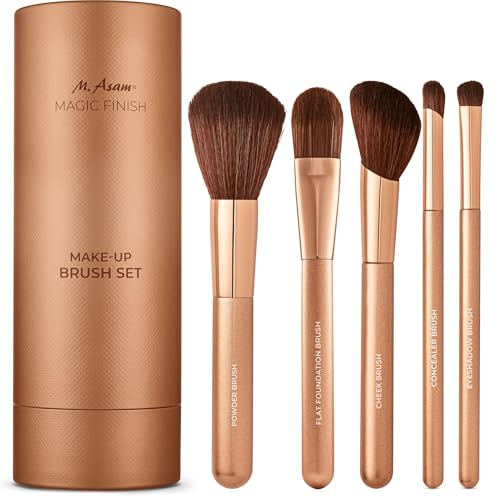 M. Asam MAGIC FINISH Pinsel Set (5-teilig) – Make up Brushes Set, Schminkpinsel Set mit Foundation-, Blush-, Puderp- & Lidschatten Pinsel, Hochwertige Synthetikfasern, Perfekt für Contouring