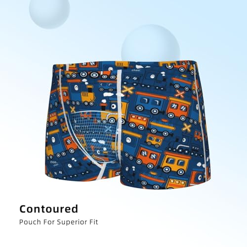 Boys' Cotton Boxer Brief Soft Underwear-Funny Steam Train4