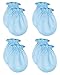 RATIVE No Scratch Mittens 100% Cotton For Newborn Baby Boys Girls (4-pairs) (0-6 Months, Aquamarine)