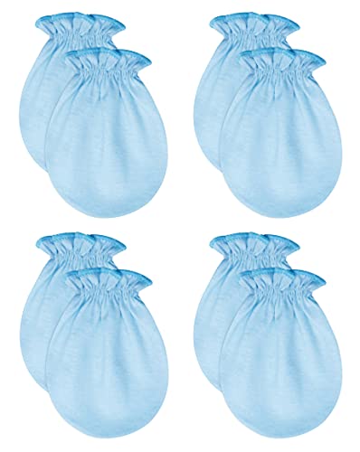 Image of RATIVE No Scratch Mittens and Caps 100% Cotton for Newborn Baby 0-6 Months Boys Girls