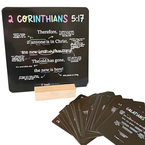 52 Scripture Cards with Stand - Weekly Bible Verses for Memory Daily Devotion Prayer and Encouragement
