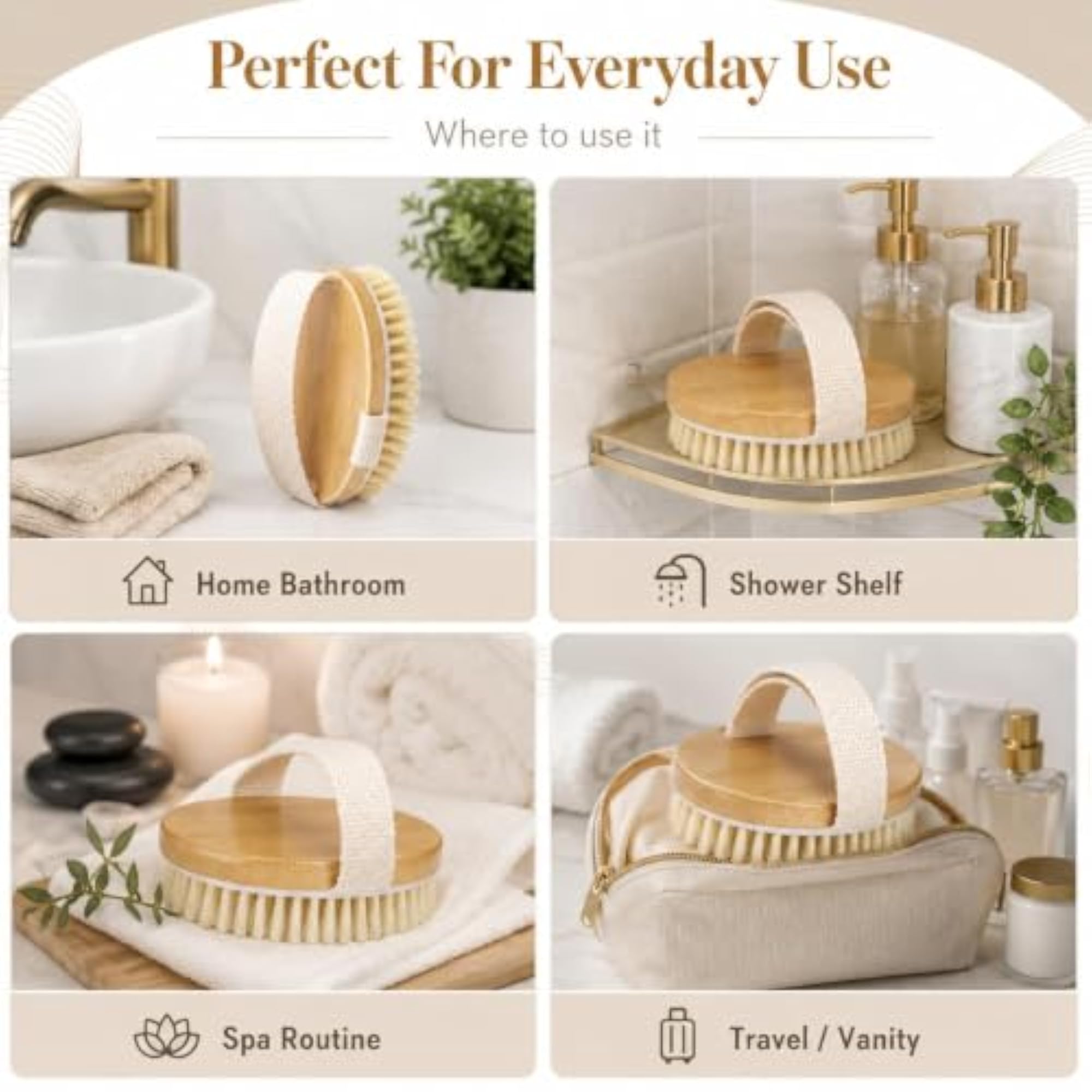 Wooden Bath Brush for Wet & Dry Body Brushing