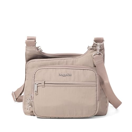 Baggallini Securtex® Anti-Theft Crossover Crossbody Bag for Travel 11”W x 8.5”H, RFID, Built-in Wallet, Locking Zippers