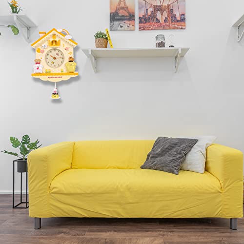 Gyh Kids Silent Kawaii 12 Inch Wall Clock Cartoon Cute Dog Pendulum Clock Battery Operated Non-Ticking Creative Children Quartz Clock Home Decor For Living Room Kids Bedroom Classroom Office Gift #TOP6