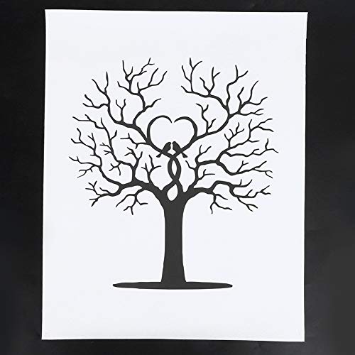 Miniatura 7 de Greensen Lienzo De Huellas Dactilares Para Boda, Libro De Visitas Con Árbol Del Amor, 30x40 Cm, Incluye 6 Colores De Tinta, Diy