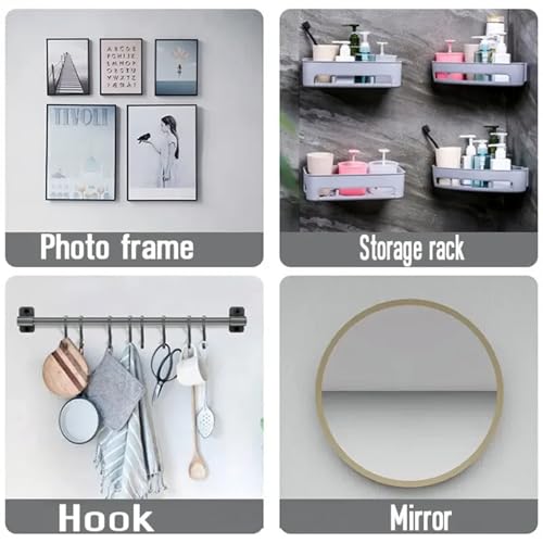 Image of 20 PCS Adhesive Hooks Heavy Duty, Screw Free Sticker, Seamless Screws for Wall Mount, No-Trace Sticker Frame Hangers Without Nails for Mount Wall Shelf,for Kitchen,Home,Office(10mm)