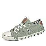 Forro: Algodón Mustang Schnürer 1099-302-750 - Zapatos de Lona para Mujer, Color Verde, Talla 39