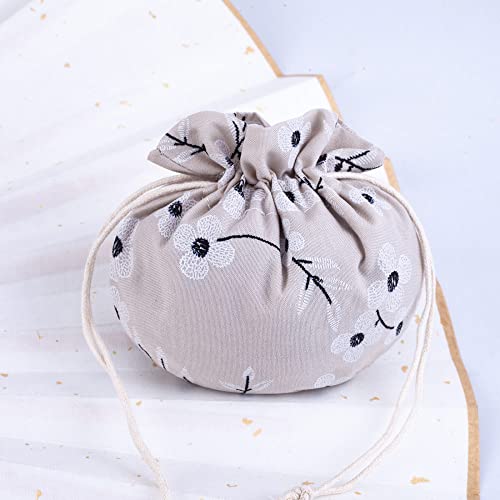 4 bolsas sachet bordadas florales grises miniatura 1