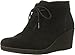 Crocs Women's Leigh Suede Wedge Shootie Boot, Black, 8 M US