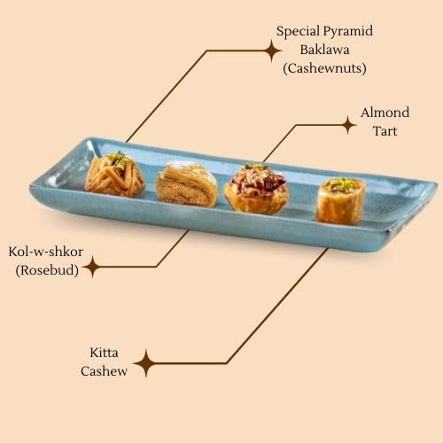 Oasis Baklawa - Premium Assorted Turkish & Lebanese Sweets Baklava | Crystal Collection Box/Festive Gift Hamper for Diwali, Eid & Weddings, Corporate Gifting (4 Pcs Baklawa Box) 2