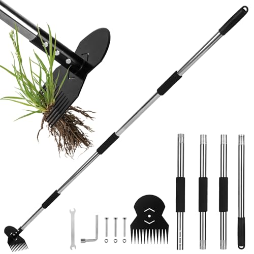 JRKJQBV Garden Tools,Weeder Tool,63" Weed Puller Tool with Long Handle,12