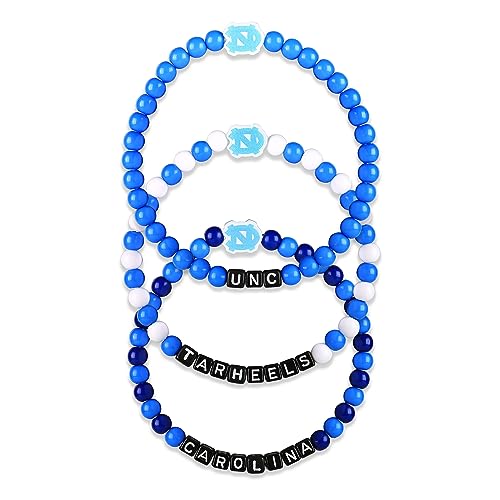 FOCO North Carolina Tar Heels NCAA 3 Pack Beaded Friendship Bracelet