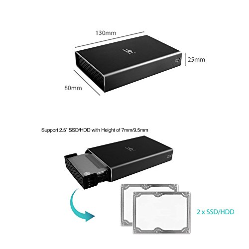 Vantec Nexstar Gx Usb 3.0 Dual 2.5" Sata Ssd/Hdd Raid Enclosure, Black (Nst-272S3-Bk) #TOP5