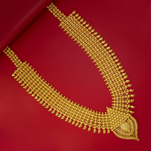 Image of Kollam Supreme Gold Plated Brass very broad Mango Haram /Mangamala Long Chain for Women