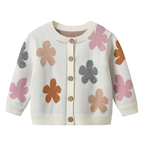 Little Kids Boys Girls Knit Sweater Cardigan Button Up Crewneck Sweater Outwear 1-5 Years