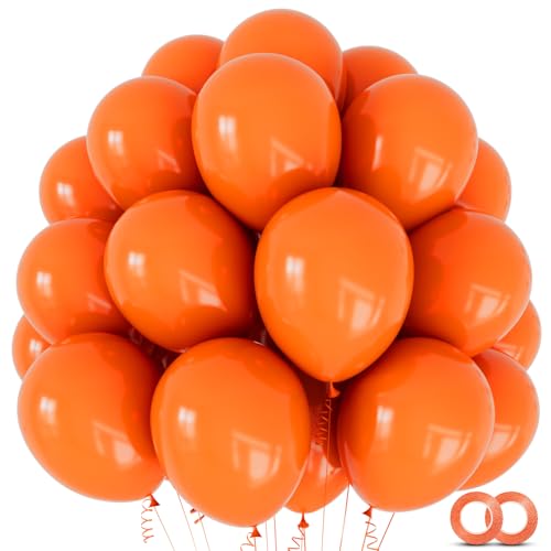 100pcs Orange Balloon 10 Inch Matte Orange Latex Balloons for Halloween Birthday Party Wedding Events Decorations