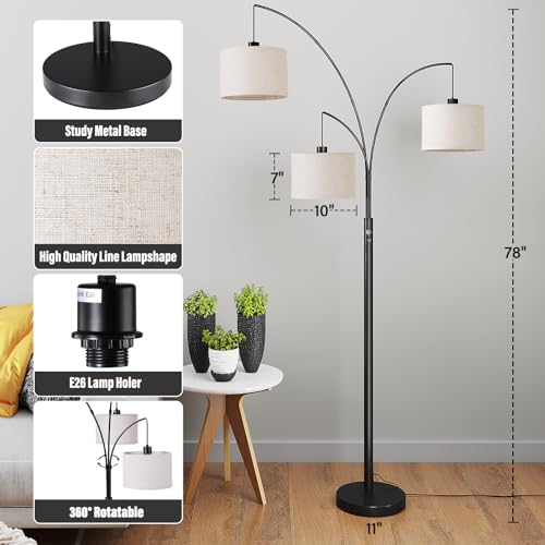 Sunmory F00079014A 3 Lights Floor Lamp For Living Room thumb #2