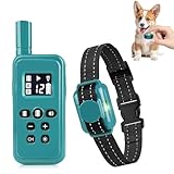 Smallest No Shock Dog Training Collar for Small Dogs 5-15lbs, Lightest Dog Vibration Collar with Controller 2000FT, Beep and Vibrate Only, Safety Lock,No Prongs,Cyan