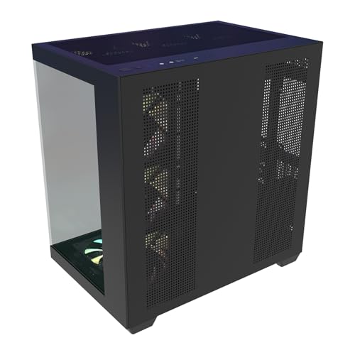 Image of GALAX HOF ALLSYNQ Dual-Chamber ATX Mid-Tower Computer Case /Gaming Cabinet with 270 View preinstall 7 ARGB Fans | Support E-ATX, ATX, M-ATX, Mini-ITX -PC CASE Black