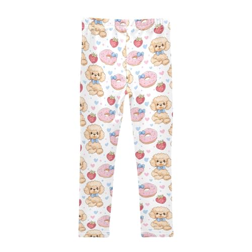 Cute Puppy Donut Strawberry Girls Leggings Soft Stretch Workout Yoga Dance Pants for Kids Casual Tights2
