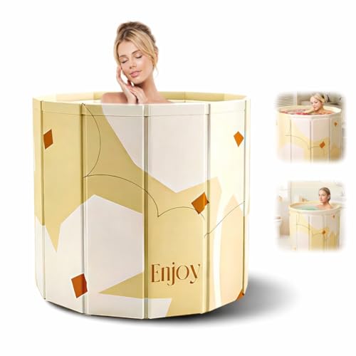 Image of DOCAT Portable Bathtub for Adults, PVC Leakproof Bath Tub with Cover & Drain Pipe, Ice BathTub for Cold Water Therapy, Maintains Hot & Cold Water Thickened Insulated Ice Bath Tub for Adults