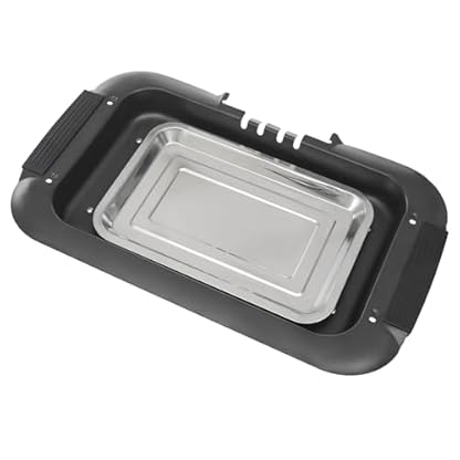 Elektrischer BBQ Grill, Tischgrill, 2000 Watt, 50x31x8cm große Grillfläche, Abnehmbarer Fettauffangschale, Einstellbare Temperatur, für drinnen und außen (Schwarz) – Bild 6