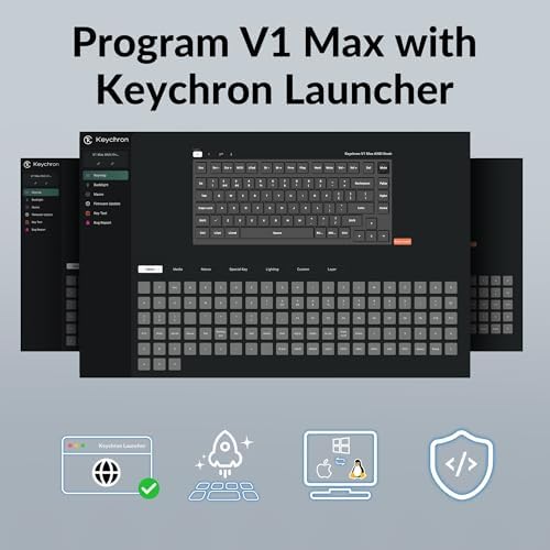 Keychron V1 Max Wireless Mechanical Keyboard 75% Layout, Hot-Swappable Gateron Jupiter Early Tactile Switch, Tri-Mode (2.4G/Bluetooth/Wired), RGB Backlight, Programmable via QMK, Mac/Windows/Linux - 3