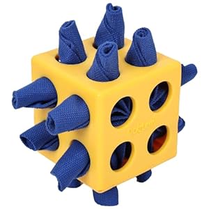 Duuclume Jouets puzzle interactifs pour chien encouragent les compétences naturelles de recherche de nourriture, jouets d&rsquo;enrichissement durables pour chien, bande de tissu cube à renifler avec