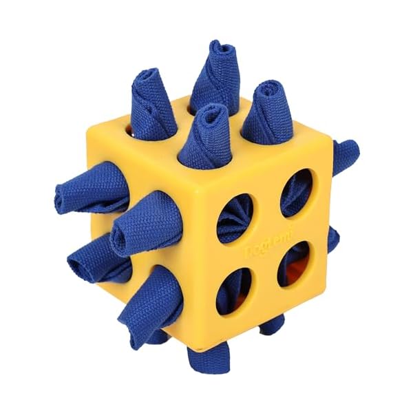 Duuclume Jouets puzzle interactifs pour chien encouragent les compétences naturelles de recherche de nourriture, jouets d&rsquo;enrichissement durables pour chien, bande de tissu cube à renifler avec