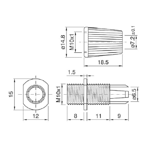 Tiardey 10 Stück Schwarze, gerade, Flexible Kabelgriff-Zugentlastung für Heimwerker-Reparaturen an Elektrik und Leuchten. Hochwertiger thermoplastischer Kunststoff.