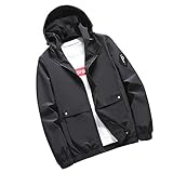 Veste A Capuche Homme Pas Cher Mode Couleur Unie Hoodie Blouson Hiver Chaud Grand Taille Zippe Manteau Trench Coat