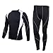 SKYSPER Set Biancheria Intima Termica, Tuta da Allenamento Aderente Antivento Inverno Autunno Maglia Termica + Pantaloni Termici per Corsa Sci Palestra Ciclismo Fitness