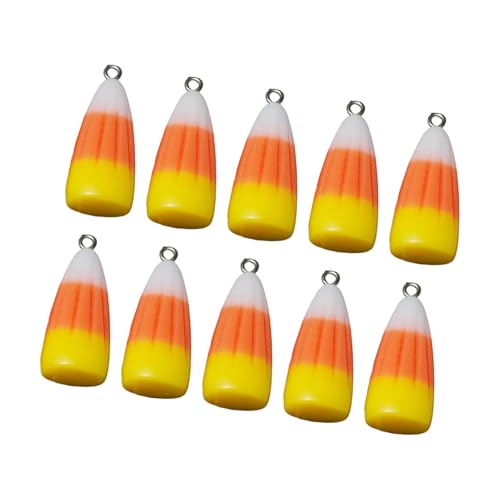 Snorvixre 10PCS Candy Maíz Colgante Halloween Joyería Accesorios Resina Charms Para Y Fiesta Decoraciones Resina Colgantes de Halloween