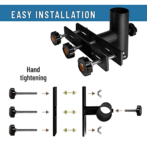 Vinazone Adjustable Deck Umbrella Mount - Clamp On Deck Rail Or Fence, Outdoor Universal Patio Umbrella Holder To Holding The Patio Umbrella (Set Of 2- Black) #TOP3