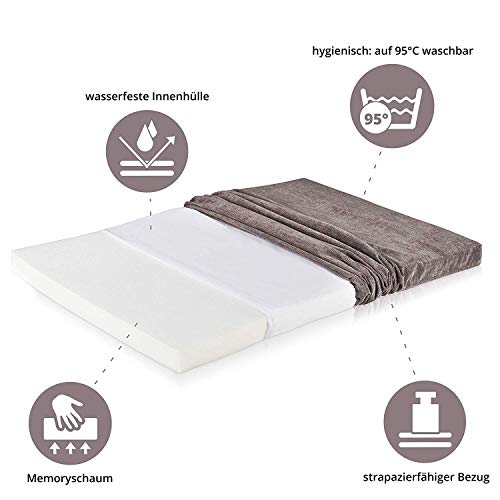ONVAYA® Hundekissen orthopädisch aus Memory Foam | 95 Grad waschbar | grau | Größe S-XXL | Hundebett | Hundematratze | Hundematte | Liegekissen (L (89 x 60 x 5 cm))
