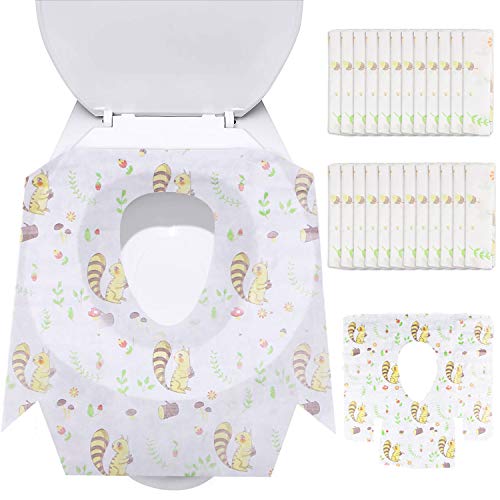 Asiento De Inodoro, Protector WC Desechable, Fundas De Asiento De Inodoro Impermeable Protectores De WC para Niños Adulto (Ardilla forma)