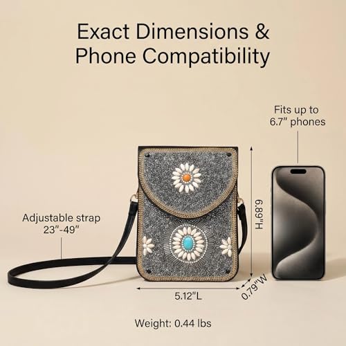 Image of Small Crossbody Bags for Women Designer Cell Phone Bag Boho Shoulder Wallet Purse