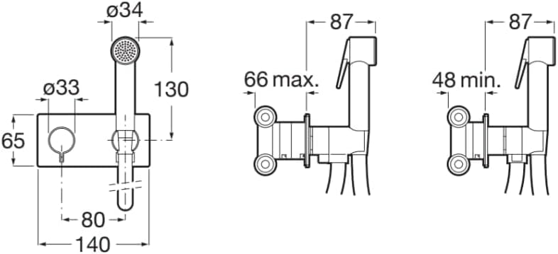 ROCA A5B9361C00 Be Fresh Kit for Toilet Bidet with Plate