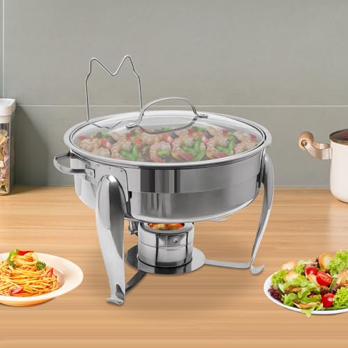 Edelstahl Chafing Dish Buffetwärmer Buffet Server und Wärmer für kommerzielles Catering Buffets Hotels Restaurants Brunch Silber 28 * 28.5CM – Bild 3