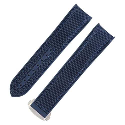 Bracelet de montre caoutchouc 21 mm de rechange compatible Omega avec boucle