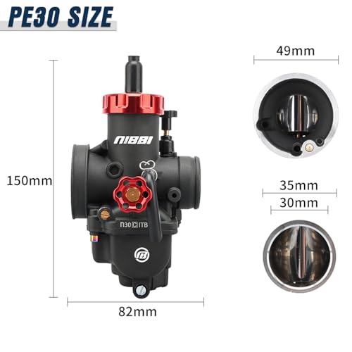 Image of NIBBI PE30 Carburetor Kit, 30mm Carb with Motorcycle CNC Air Filter Fit for Pit Bike Dirtbike Minibike ATV 250cc 300cc Tao Tao SSR TTR Apollo