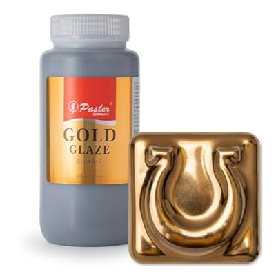 Pasler Gold Glaze for Ceramic Pottery Bisque,PCG01,16fl oz473ml
