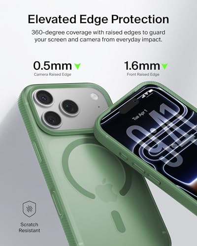 Image of Belkin Case for iPhone 17 PRO MagSafe Compatible - SheerForce Magnetic Phone Cover - Slim, Shockproof, Anti-Yellowing, Drop Protection - Sage