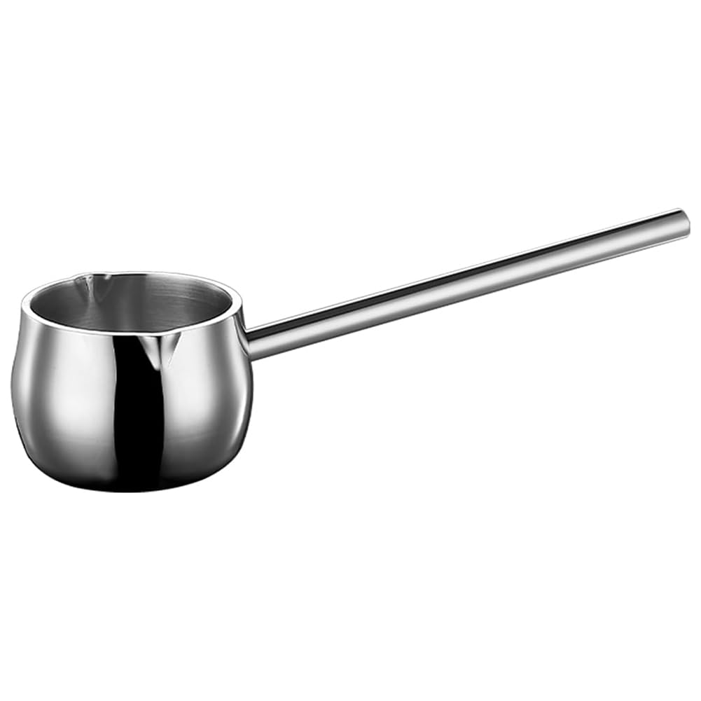 CTRLZS Mini Butter Warmer with Long Handle Induction Milk Warmer Pot Small Saucepan SUS316 Tri-Ply Stainless Steel (300ml)