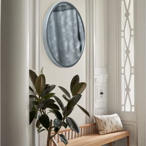 Image of Quality Glass Metal Frame Round Wall Mirror Royal Mirror Home Decorative Mirror Modern Mirror Living Room Mirror Wall Mirror Bathroom Mirror Size 24x24 inches Color Silver MF 34